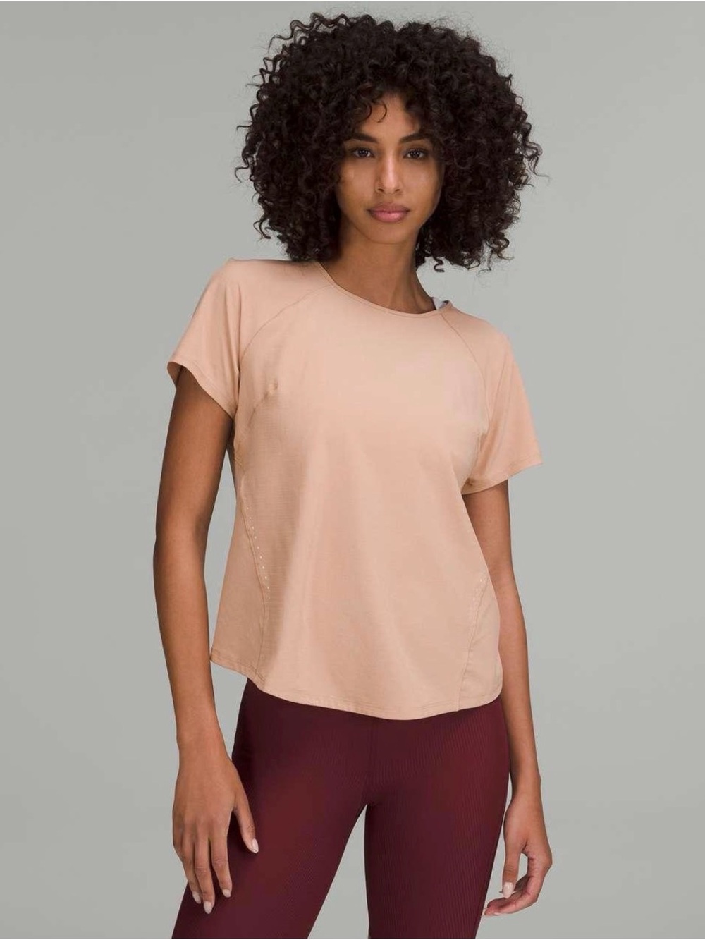 Lululemon Pink Clay Lightweight Running Shirt Size 6 Reflective